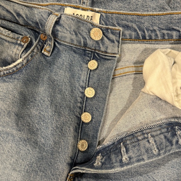 AGOLDE Riley High Rise Straight Jeans 26 Distressed Organic Cotton Medium Wash - Picture 7 of 7